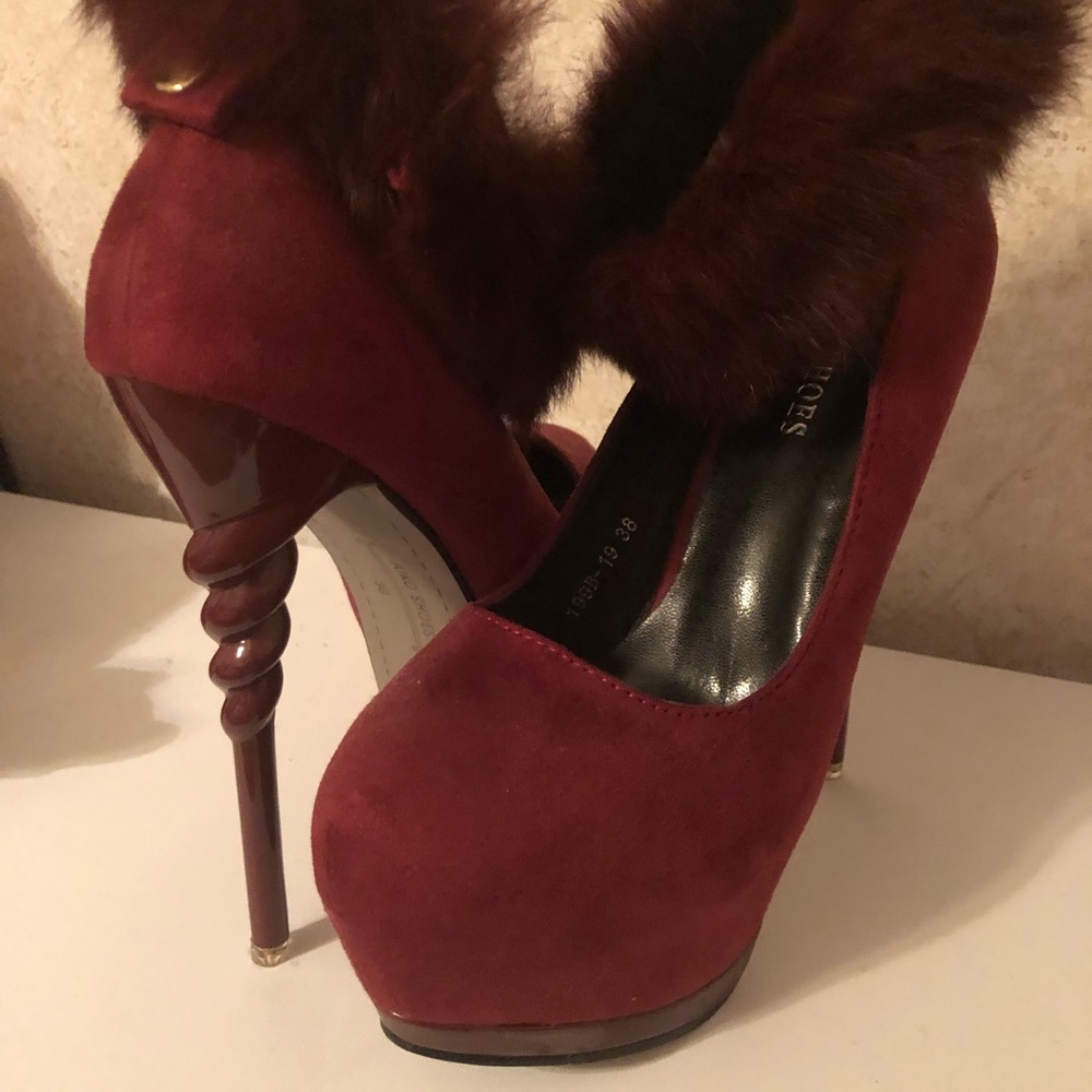 Burgundy stilettos